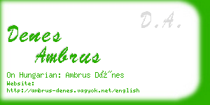 denes ambrus business card